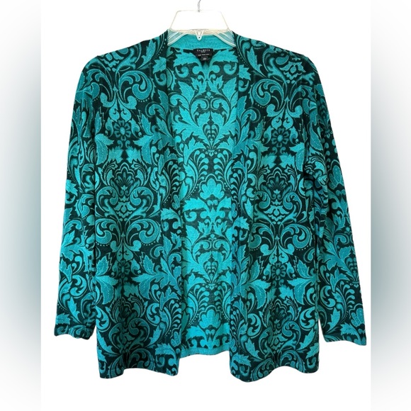 Talbots Sweaters - Talbots 100% merino wool green knit open cardigan medium petite